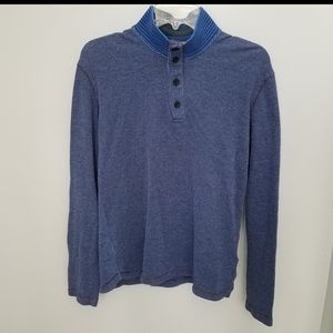Robert‎ Graham Henley Button Long Sleeve Mock Neck Sweater Classic Fit Small